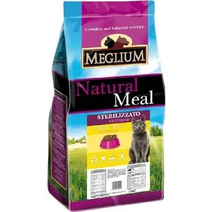 Сухой корм MEGLIUM Natural Meal Cat Adult Neuterd Chicken & Fish с курицей и рыбой для стерилизованных кошек 15кг (MGS1215)(Natural Meal Cat Adult Neuterd Chicken & Fish с курицей и рыбой для стерилизованных кошек 15кг (MGS1215))